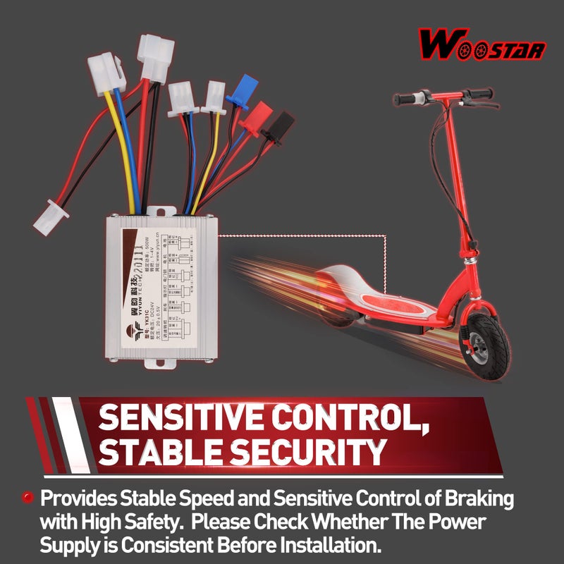 WOOSTAR Motorcycle Speed Controller 24V 500W Replacement for Electrical Scooter E Bike Bicycle Tricycle Brush - Image 4